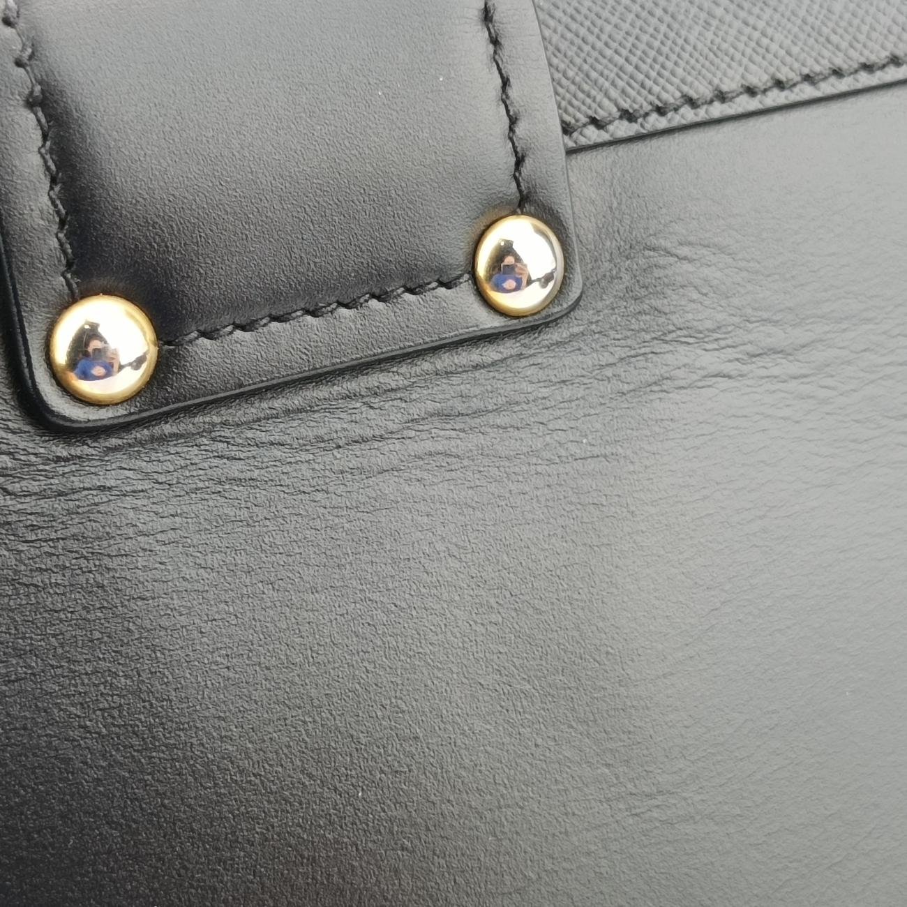 Pre-owned Prada Animalier Cahier Lions Head Black Leather 1BD089 shoulderbag | stylenewstar