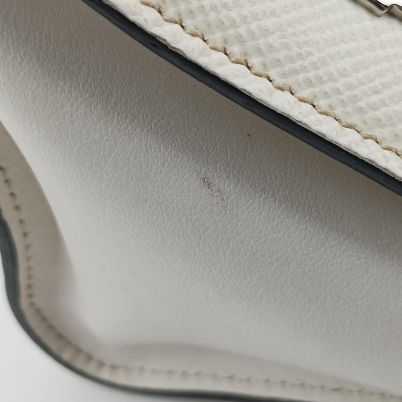 Pre-owned Prada Monochrome Robot White SAFFIANO Leather 1BD127 shoulderbag | stylenewstar