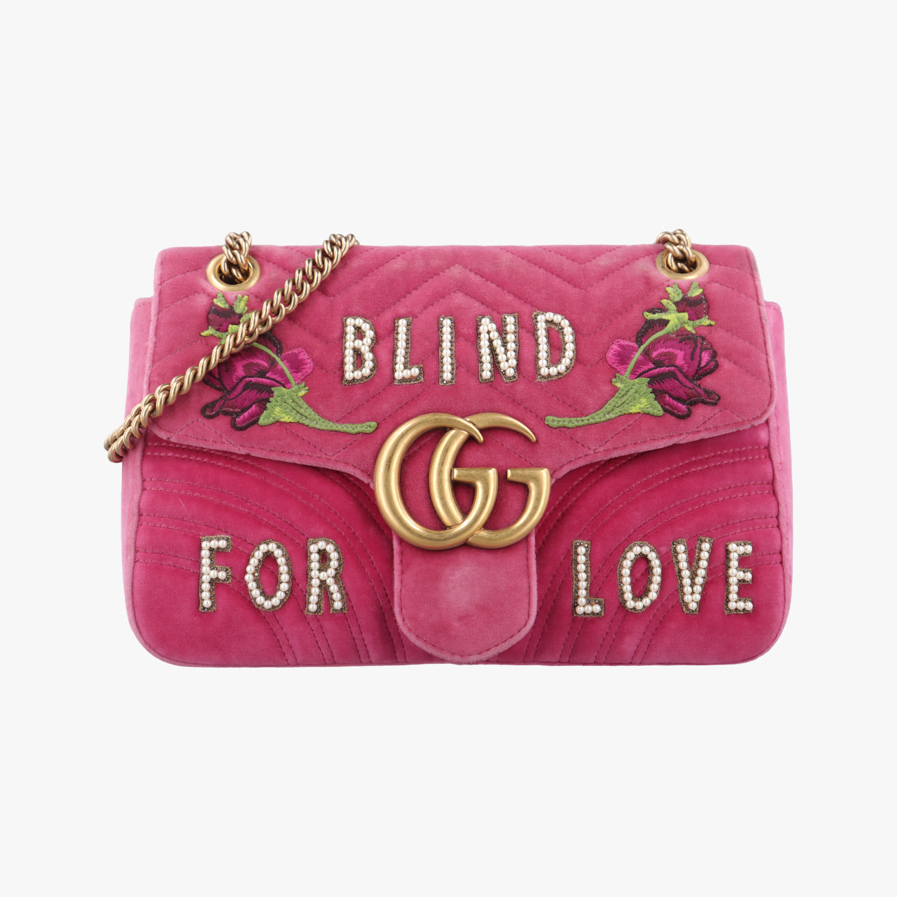 Vintage Gucci GG Marmont Rose velour 443496 shoulderbag | stylenewstar