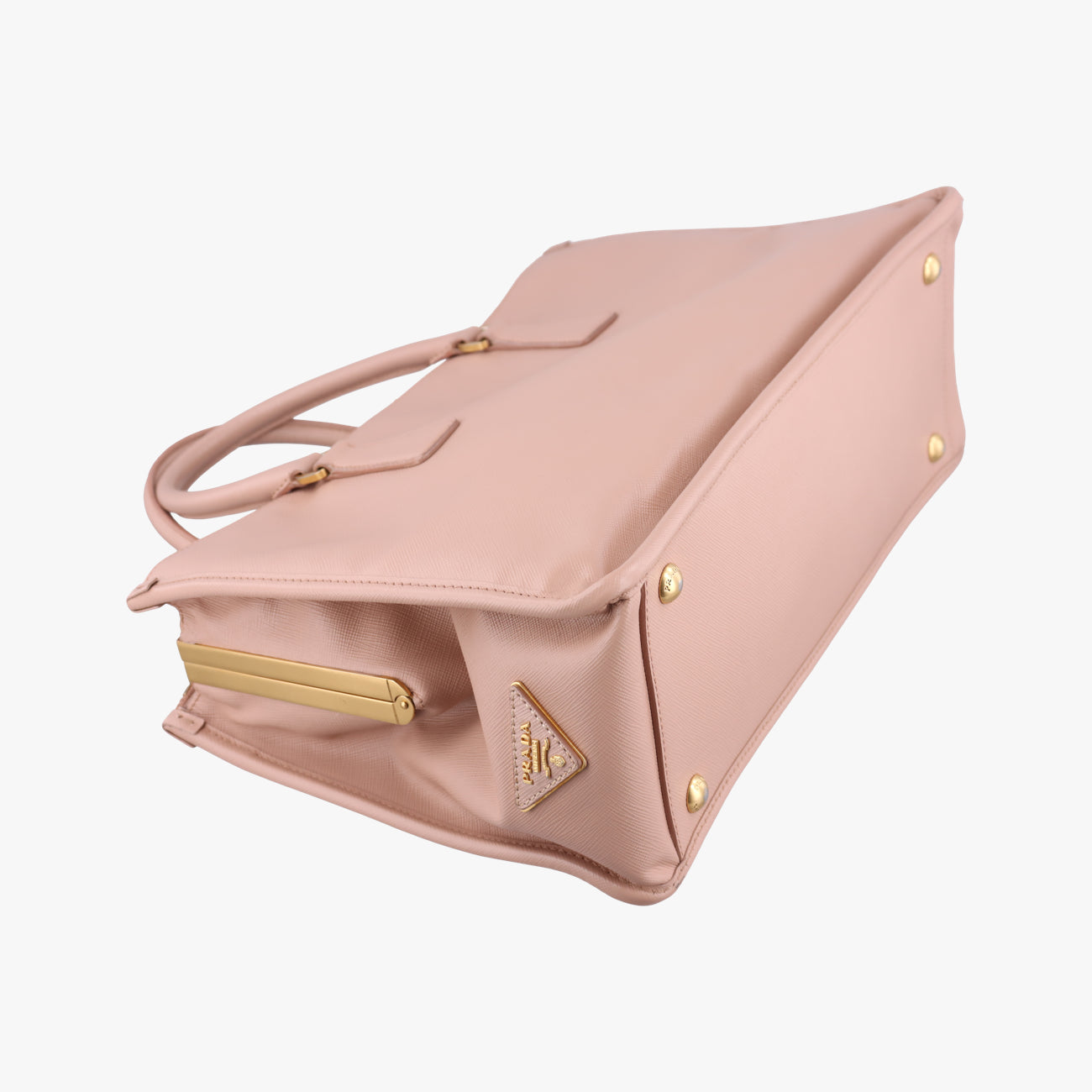 Pre-owned Prada Lux Frame Top Pink SAFFIANO Leather  handbag | stylenewstar