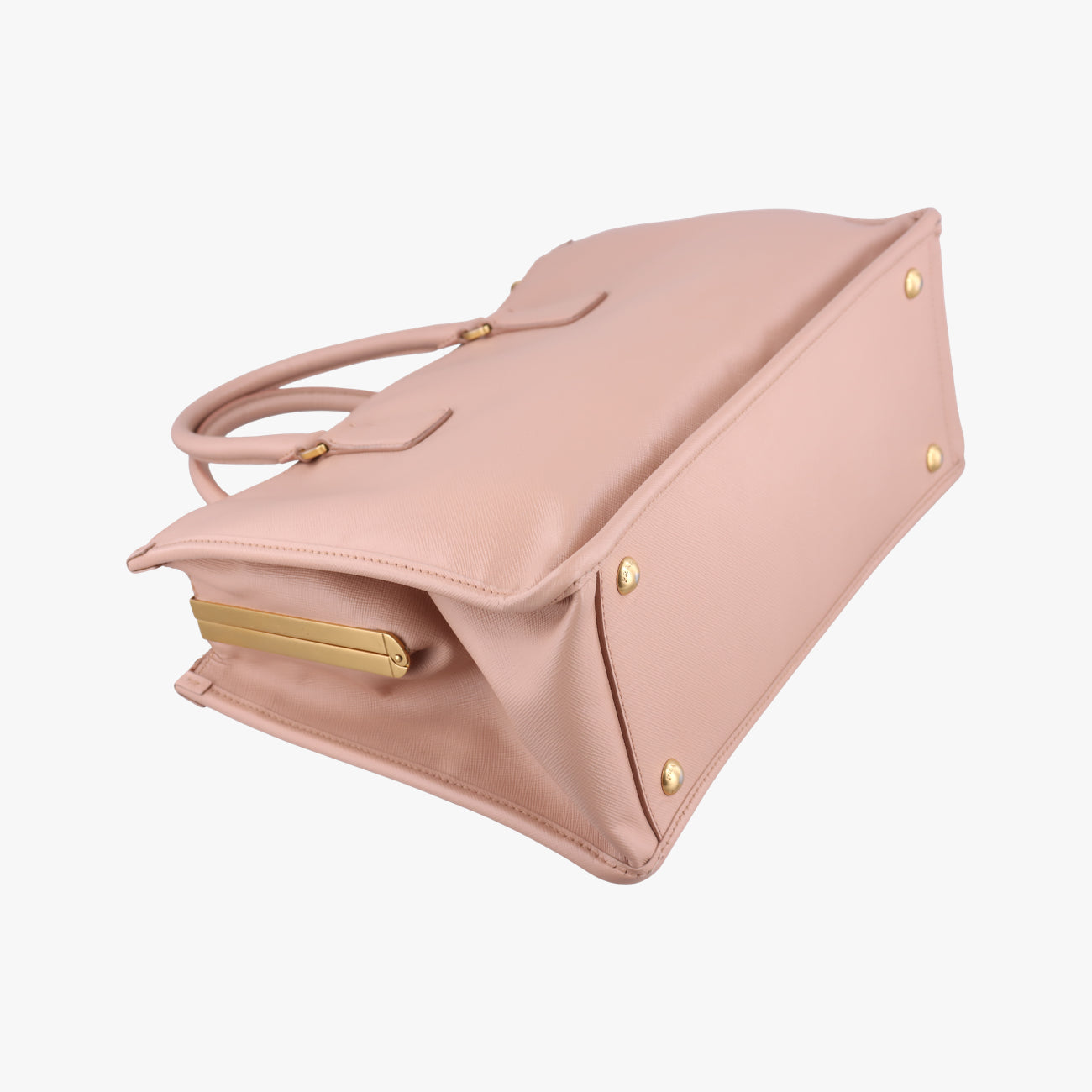 Pre-owned Prada Lux Frame Top Pink SAFFIANO Leather  handbag | stylenewstar