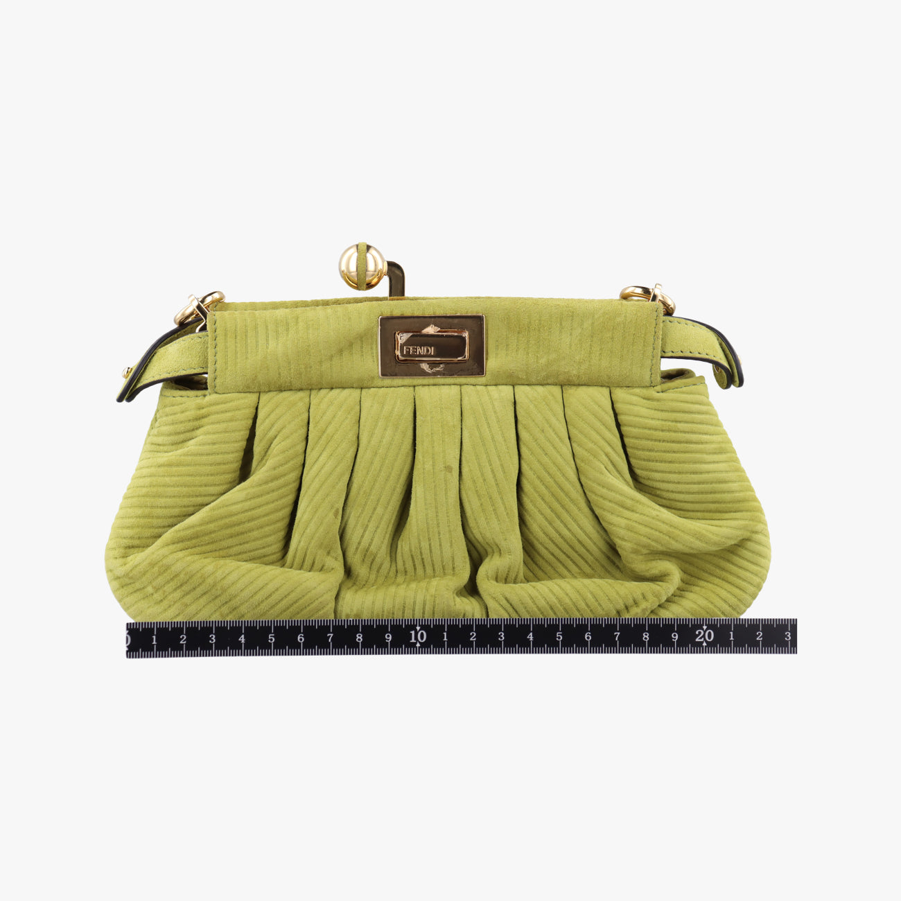 Secondhand Fendi Peekaboo Green Suede 8BP118 shoulderbag | stylenewstar