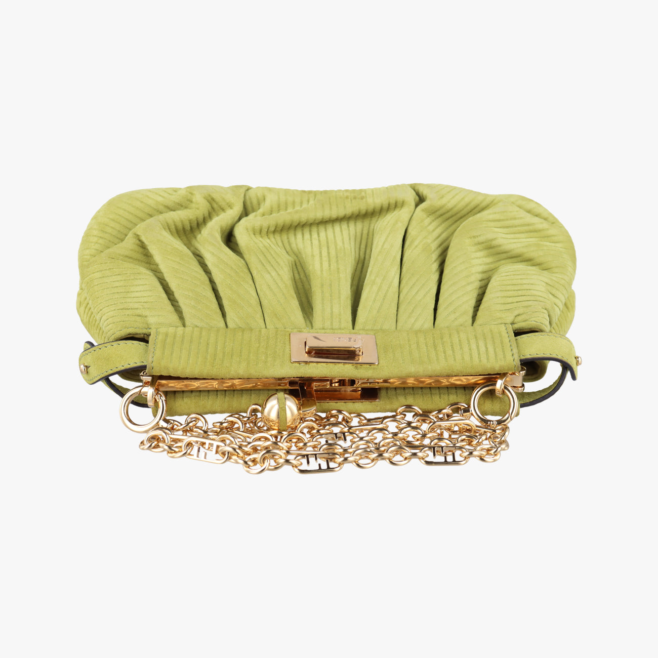 Secondhand Fendi Peekaboo Green Suede 8BP118 shoulderbag | stylenewstar