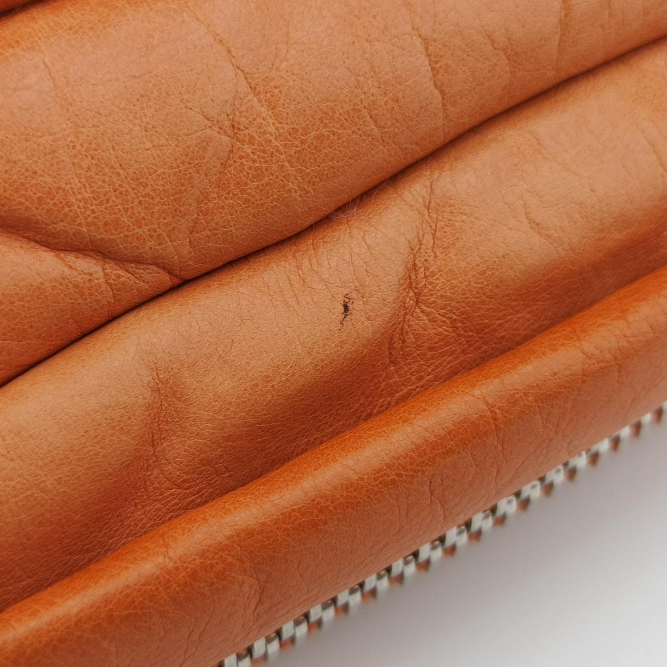 Pre-owned Prada Nappa Bomber Sound Chain Flap Orange lambskin  shoulderbag | stylenewstar