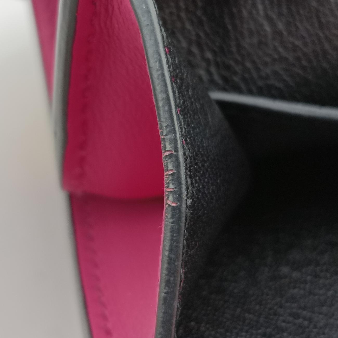 Pre-owned Prada Cahier Pink×Black Leather 1BD045 shoulderbag | stylenewstar