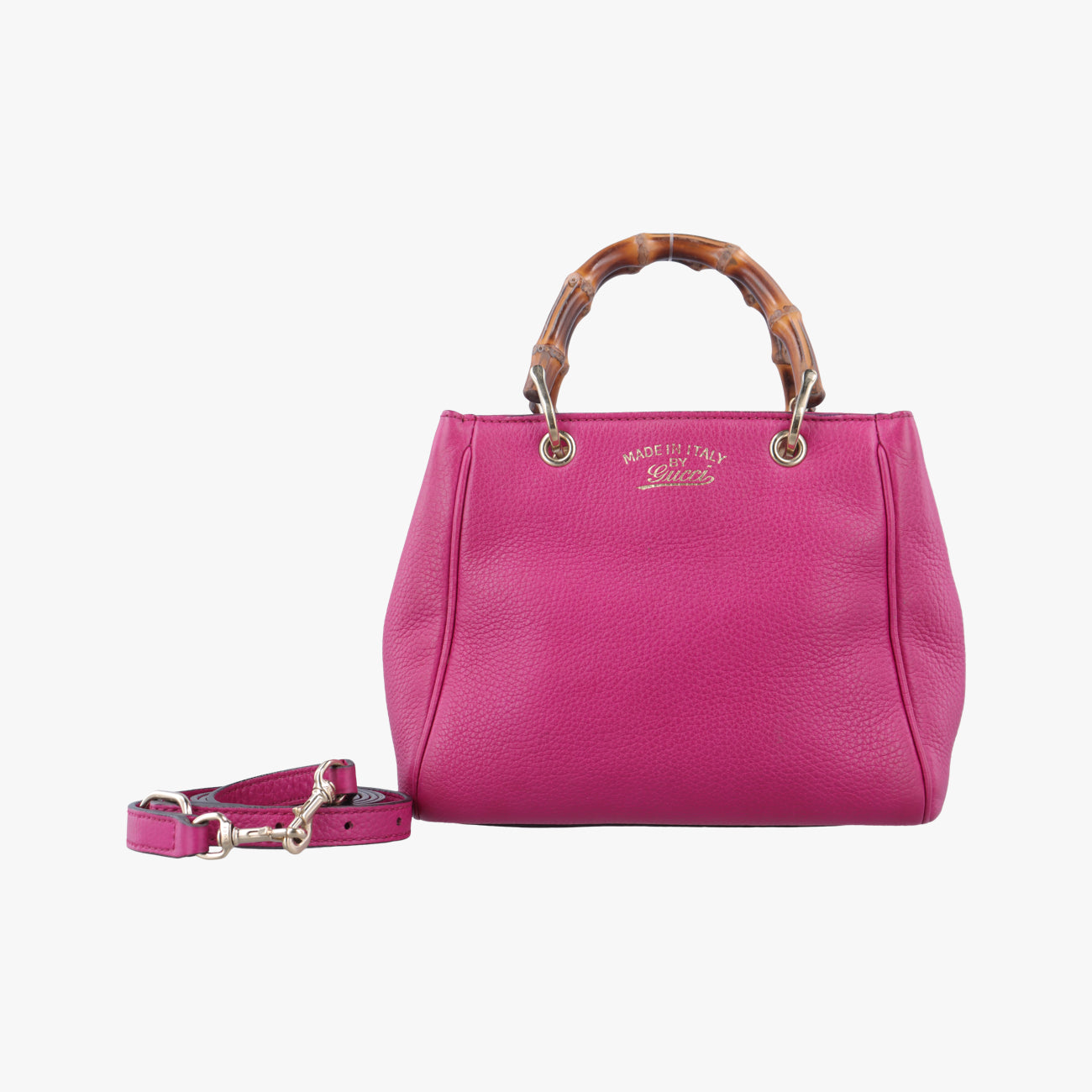 Pre-owned Gucci Bamboo Shopper Rose Leather 368823 shoulderbag | stylenewstar