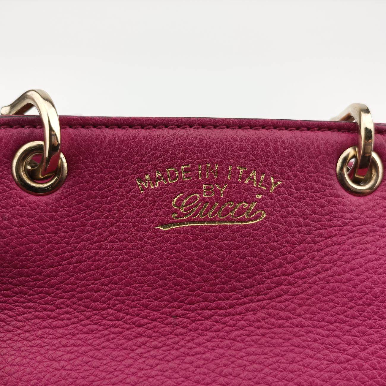 Pre-owned Gucci Bamboo Shopper Rose Leather 368823 shoulderbag | stylenewstar