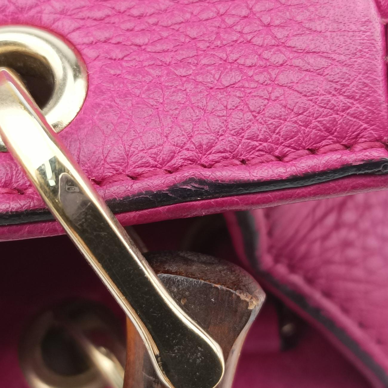 Pre-owned Gucci Bamboo Shopper Rose Leather 368823 shoulderbag | stylenewstar