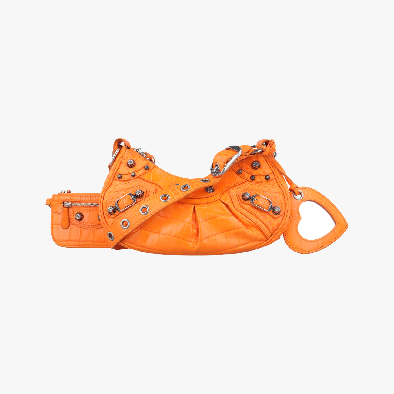 Pre-owned Balenciaga Le Cagole Orange lambskin  shoulderbag | stylenewstar
