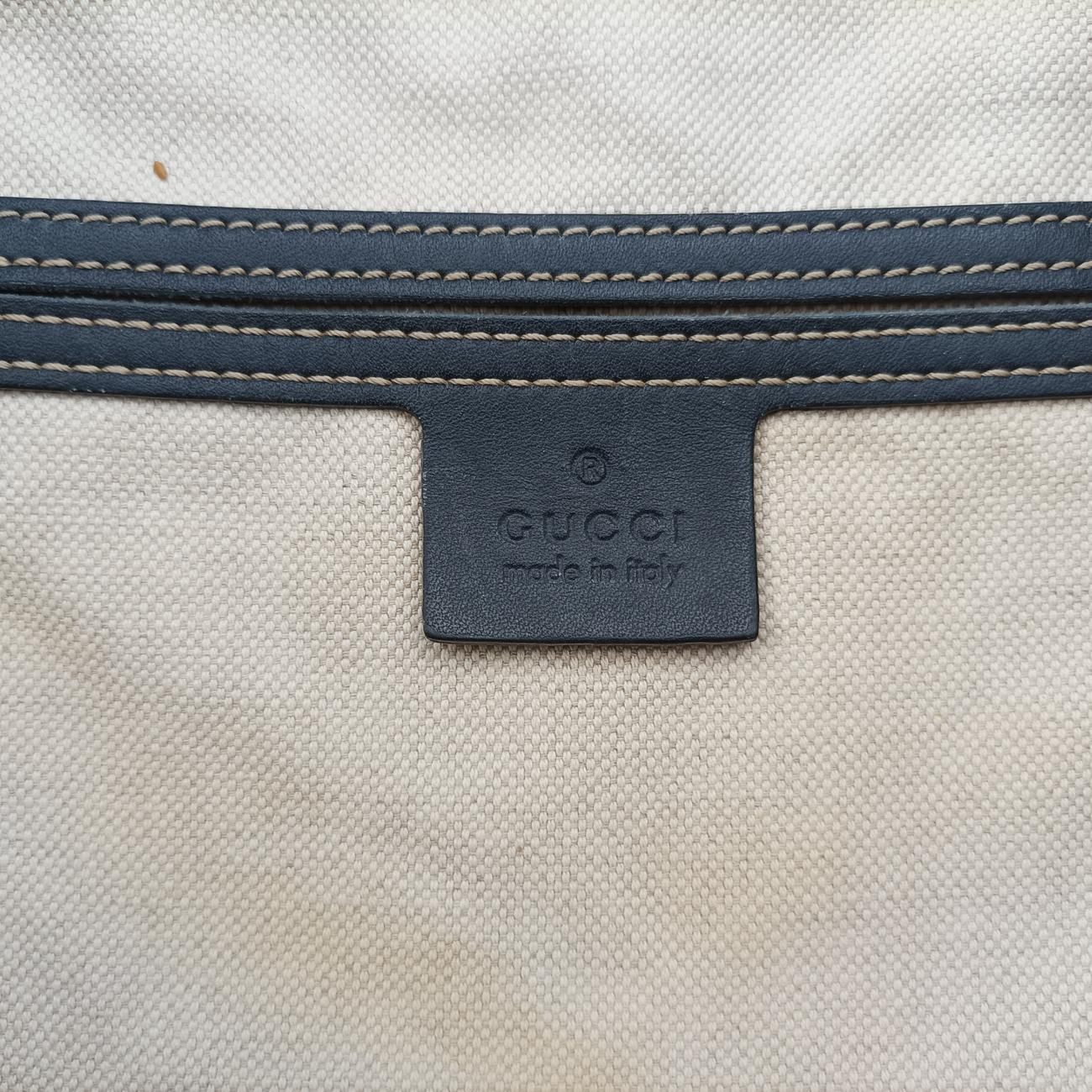 Pre-owned Gucci Diamante Beige×Black PVC coated canvas 208463 handbag | stylenewstar