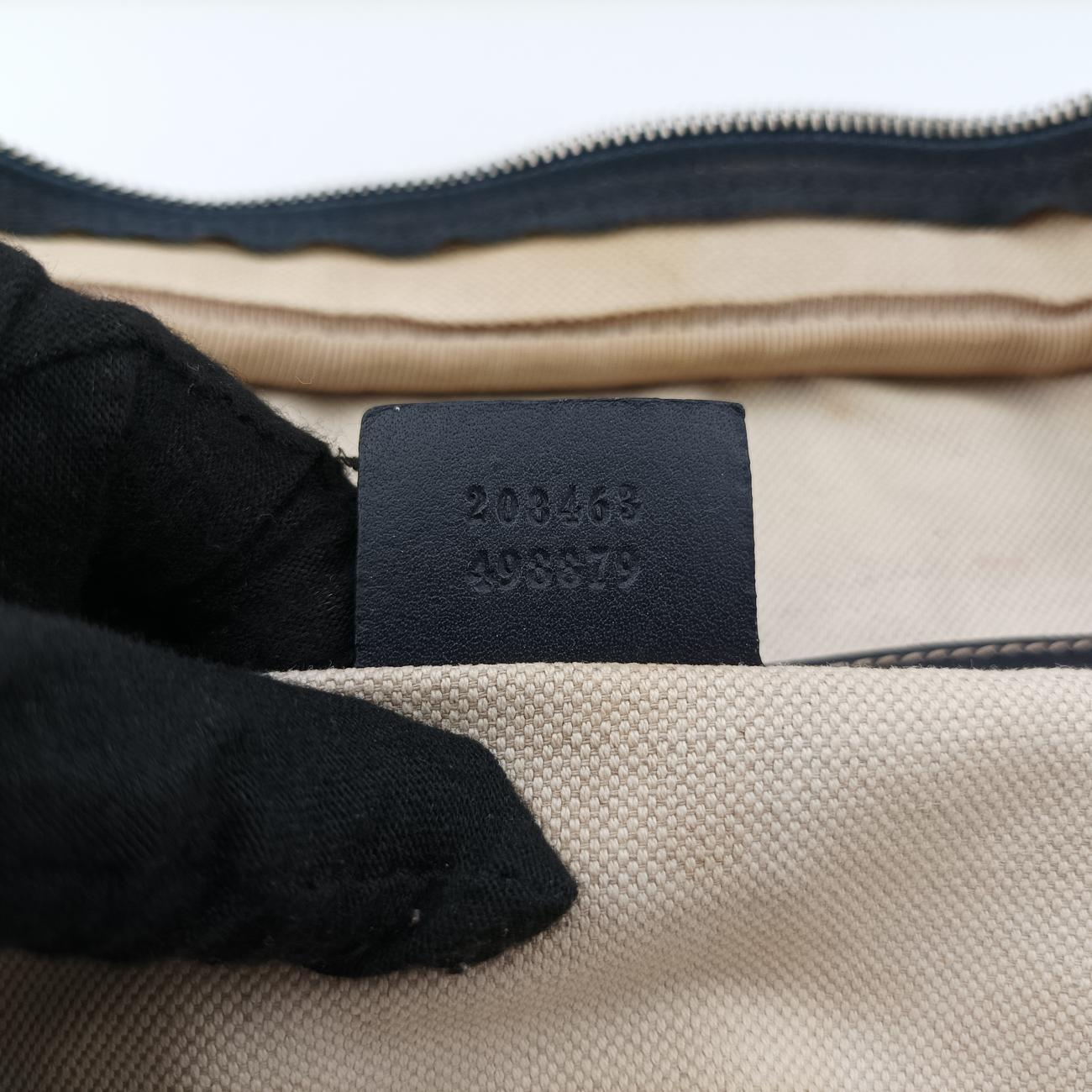 Pre-owned Gucci Diamante Beige×Black PVC coated canvas 208463 handbag | stylenewstar