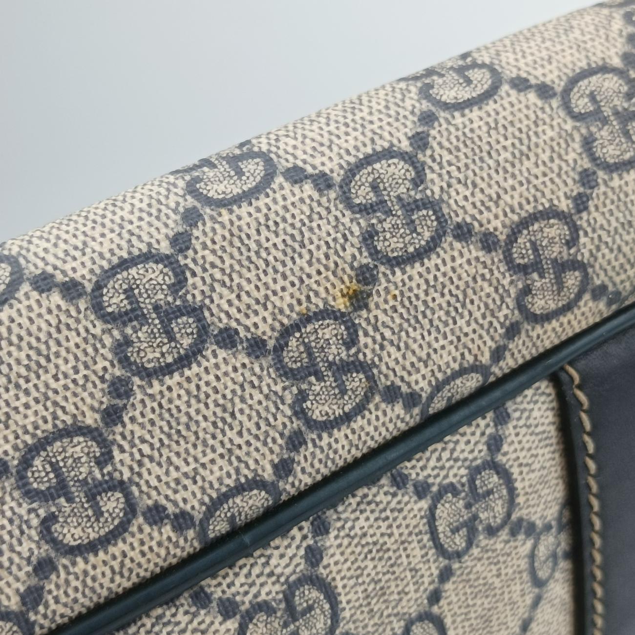 Pre-owned Gucci Diamante Beige×Black PVC coated canvas 208463 handbag | stylenewstar