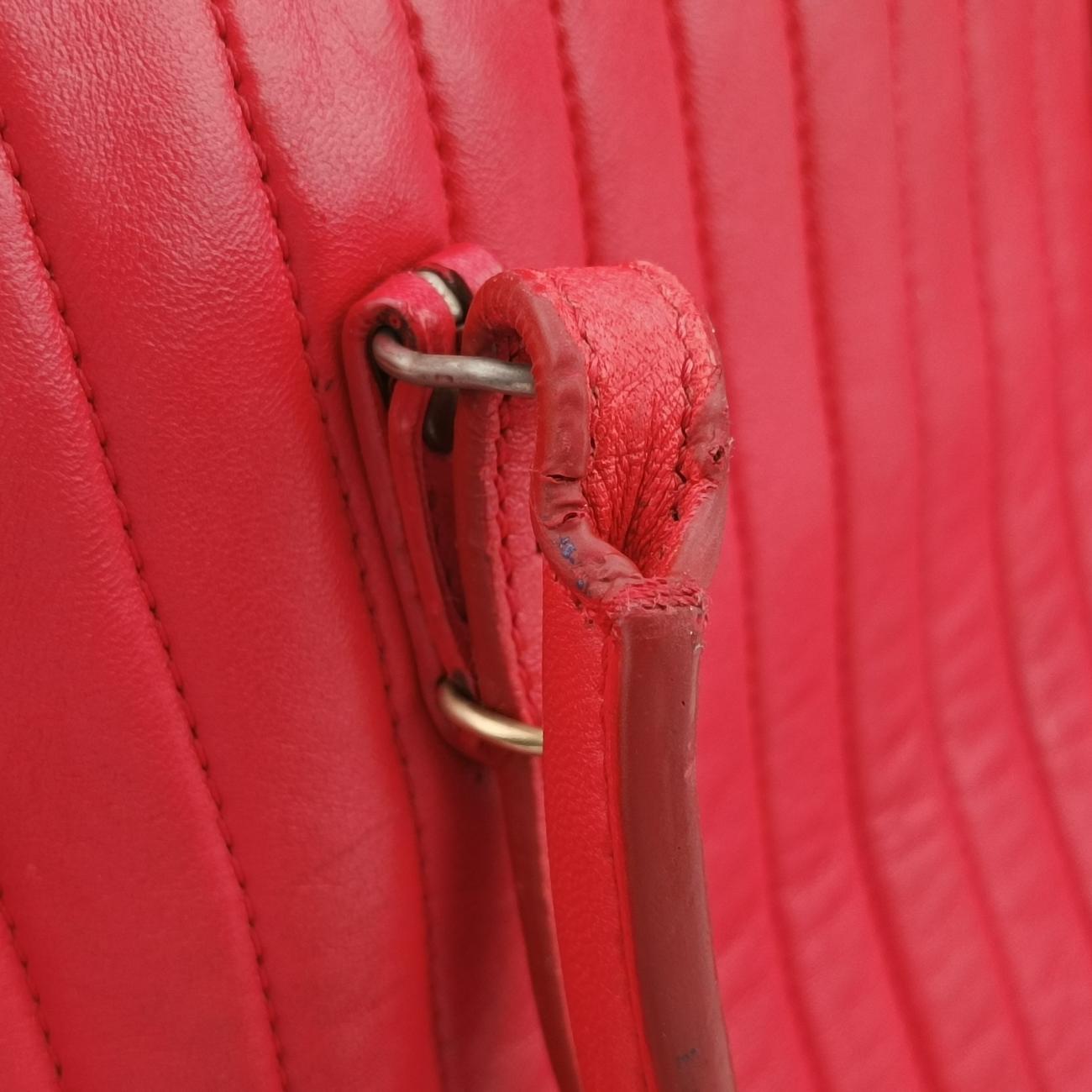 Pre-owned Balenciaga Quilted Papier A4 Tote Red Leather  shoulderbag | stylenewstar