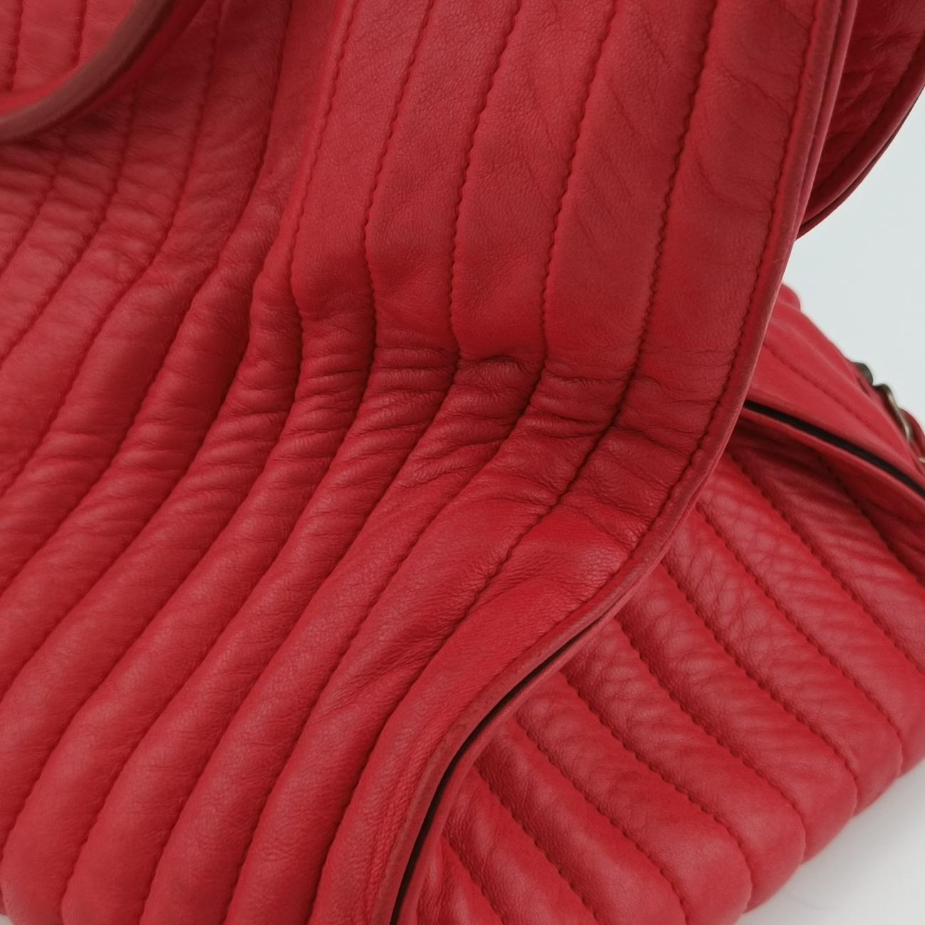 Pre-owned Balenciaga Quilted Papier A4 Tote Red Leather  shoulderbag | stylenewstar