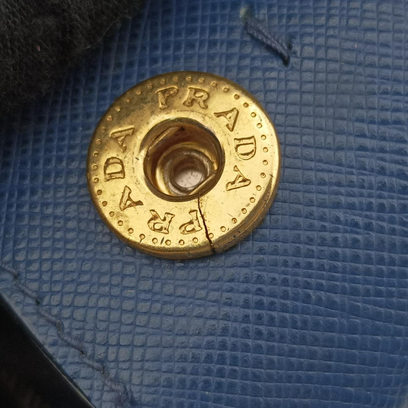 Pre-owned Prada Galleria Blue×Navy SAFFIANO Leather B2274C shoulderbag | stylenewstar