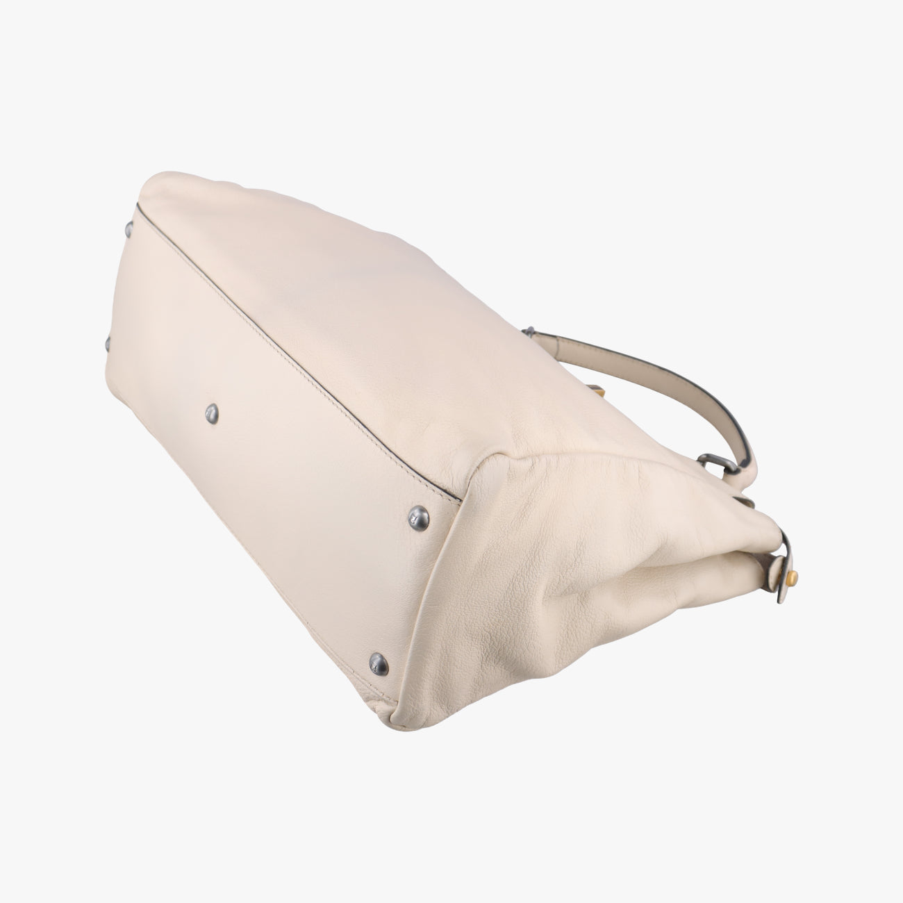 Pre-owned Fendi PEEKABOO Large Beige Leather 8BN210 shoulderbag | stylenewstar