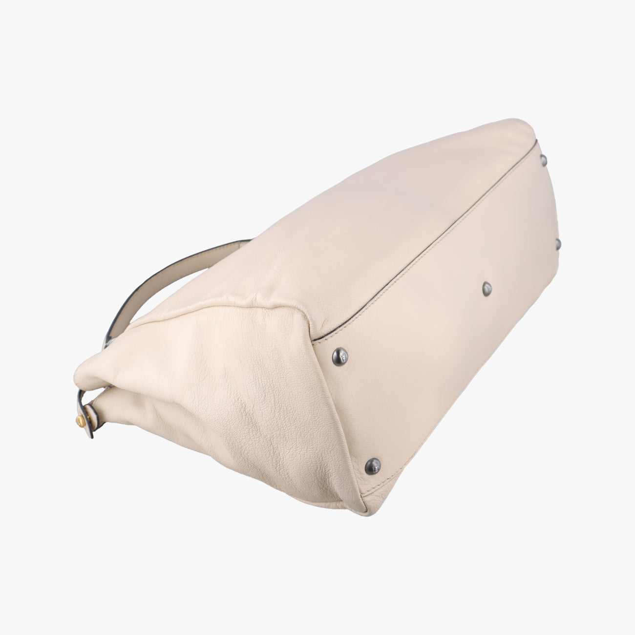 Pre-owned Fendi PEEKABOO Large Beige Leather 8BN210 shoulderbag | stylenewstar