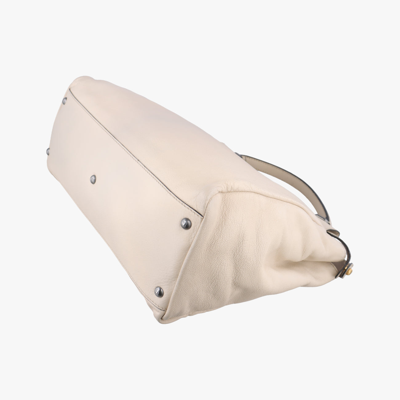 Pre-owned Fendi PEEKABOO Large Beige Leather 8BN210 shoulderbag | stylenewstar