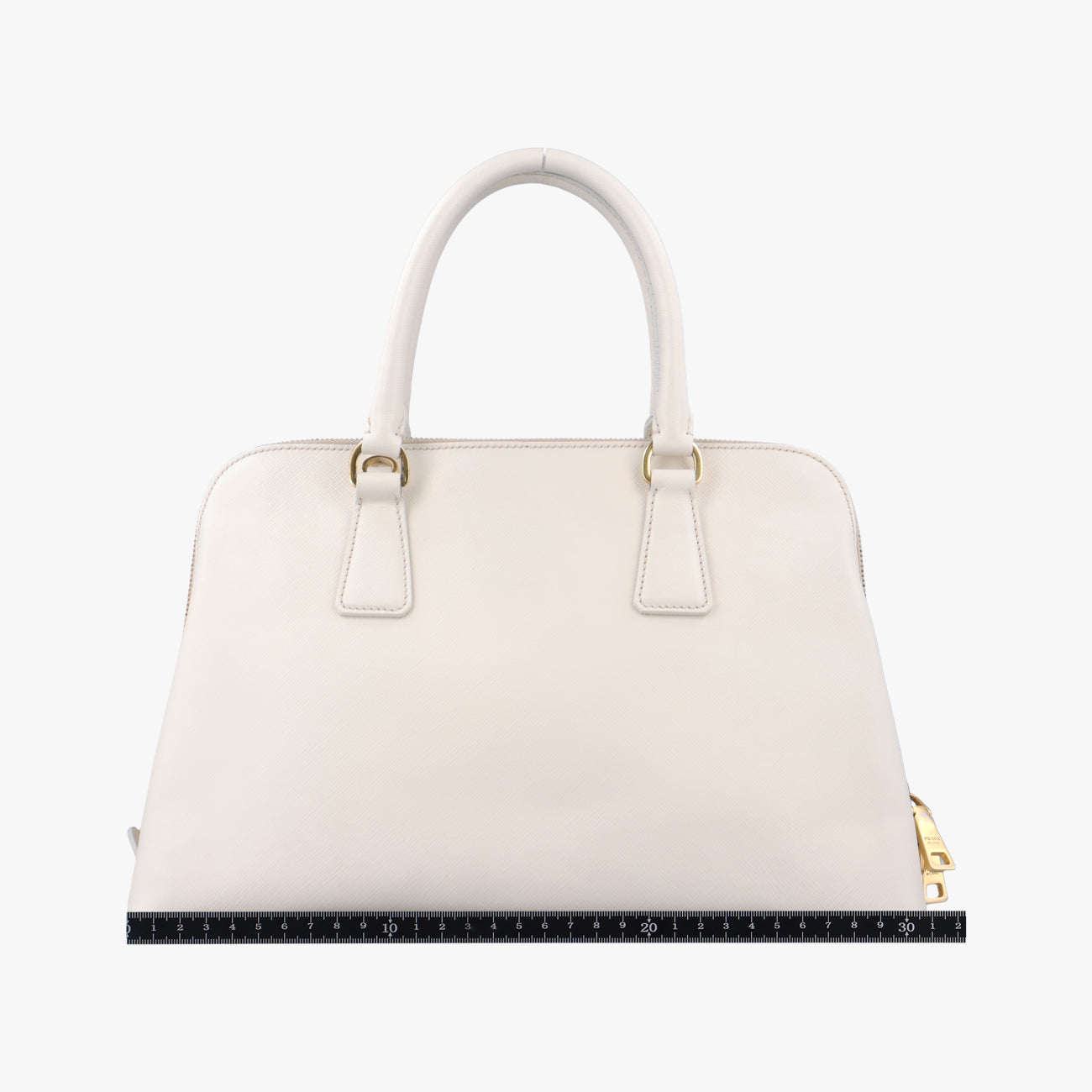 Pre-owned Prada Large Promenade Satchel White SAFFIANO Leather BL0837 shoulderbag | stylenewstar