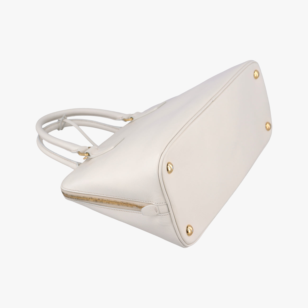 Pre-owned Prada Large Promenade Satchel White SAFFIANO Leather BL0837 shoulderbag | stylenewstar