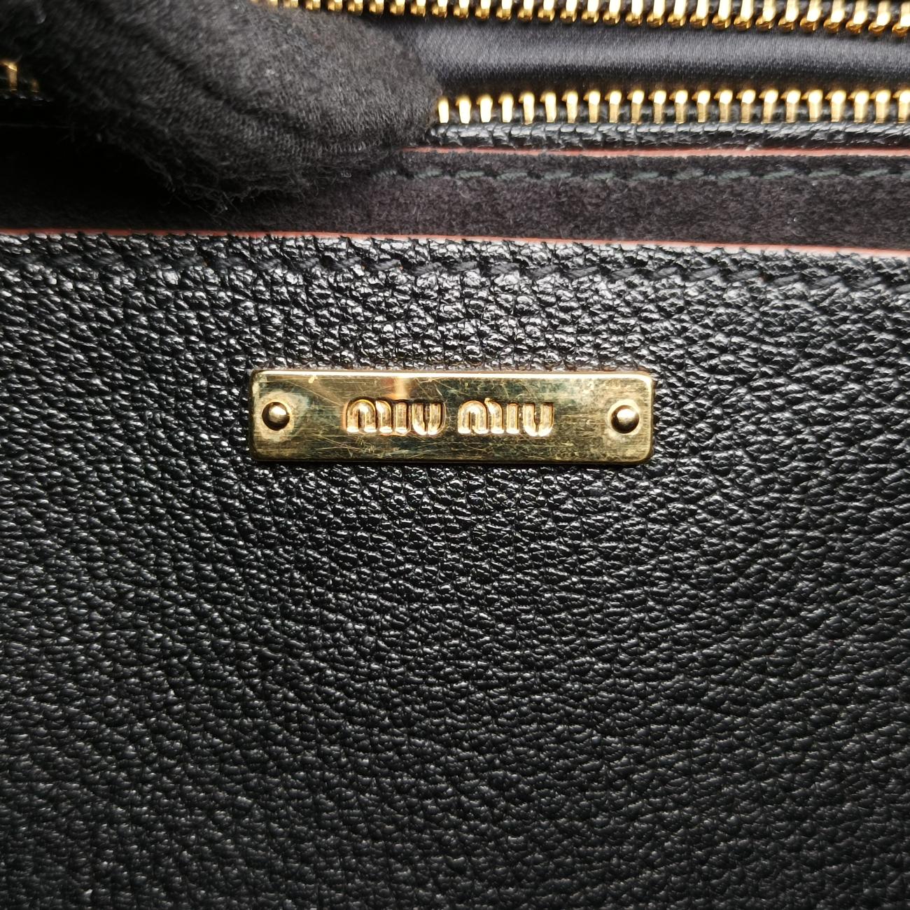 Secondhand Miu Miu Miu Lady Black Leather  shoulderbag | stylenewstar