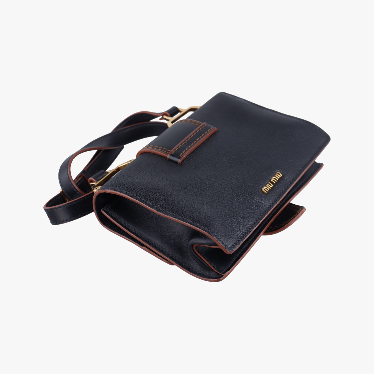 Secondhand Miu Miu Miu Lady Black Leather  shoulderbag | stylenewstar