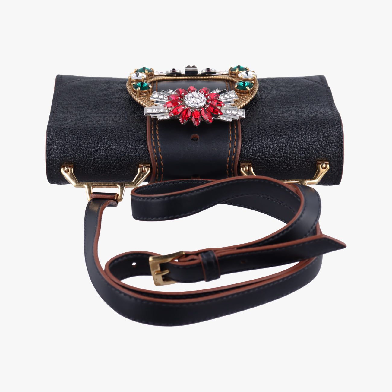 Secondhand Miu Miu Miu Lady Black Leather  shoulderbag | stylenewstar
