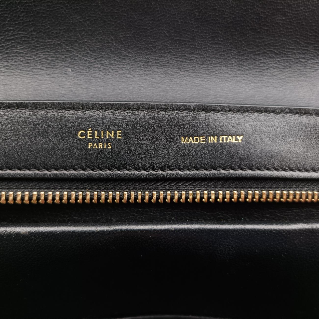 Pre-owned Celine Trapèze Blue x Black x Green Leather x suede  shoulderbag | stylenewstar