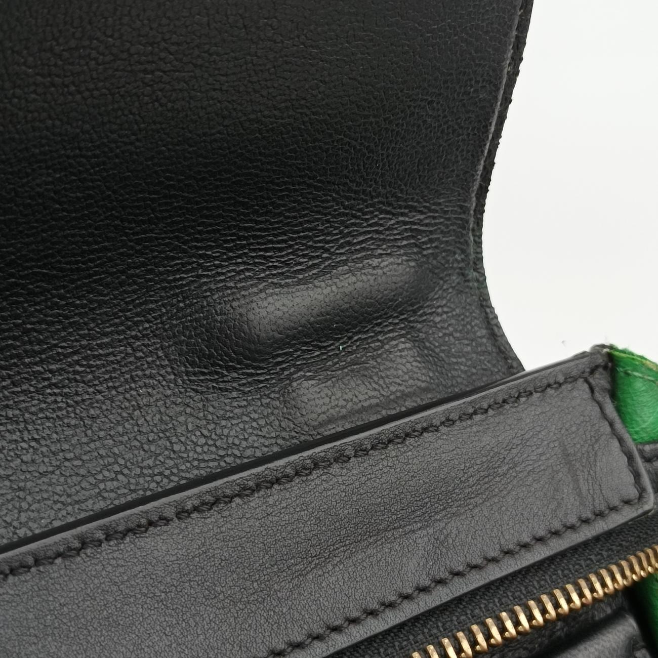 Pre-owned Celine Trapèze Blue x Black x Green Leather x suede  shoulderbag | stylenewstar