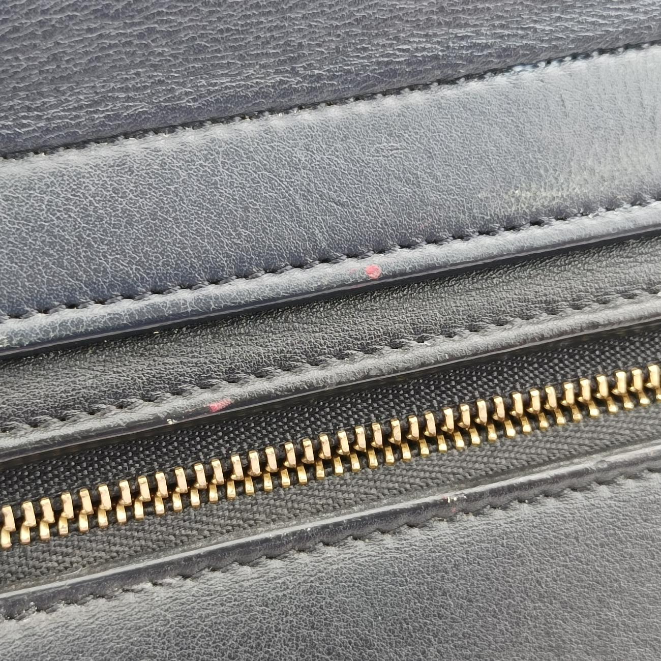 Pre-owned Celine Trapèze Blue x Black x Green Leather x suede  shoulderbag | stylenewstar