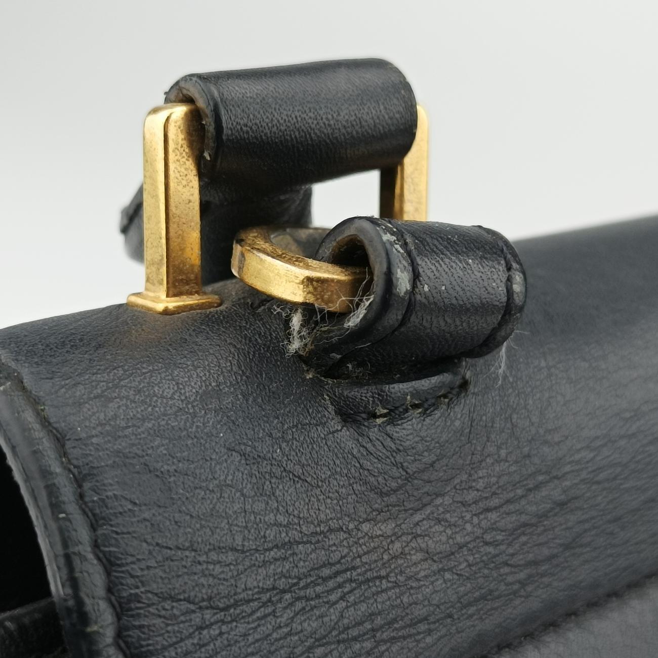 Pre-owned Celine Trapèze Blue x Black x Green Leather x suede  shoulderbag | stylenewstar