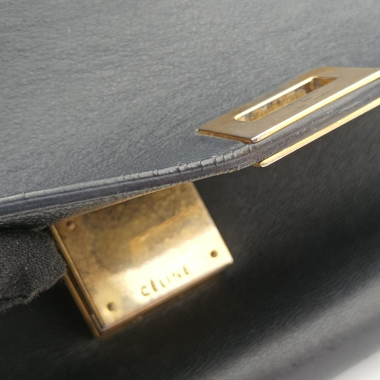 Pre-owned Celine Trapèze Blue x Black x Green Leather x suede  shoulderbag | stylenewstar