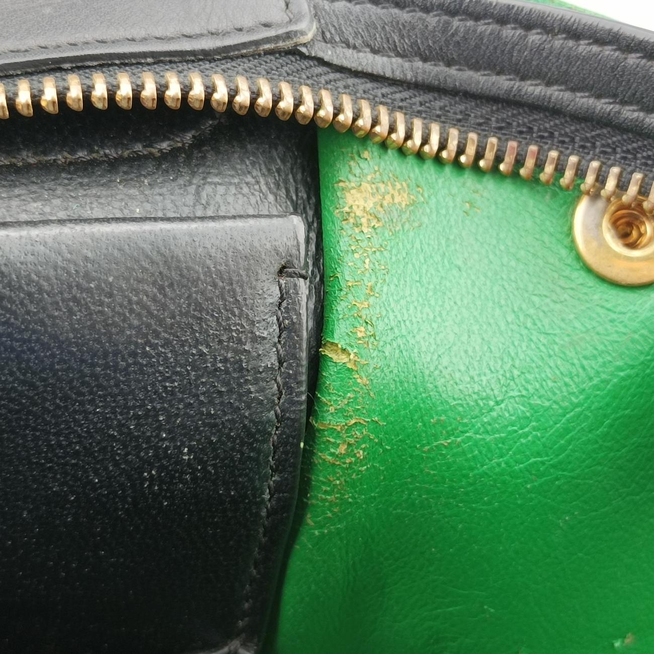 Pre-owned Celine Trapèze Blue x Black x Green Leather x suede  shoulderbag | stylenewstar