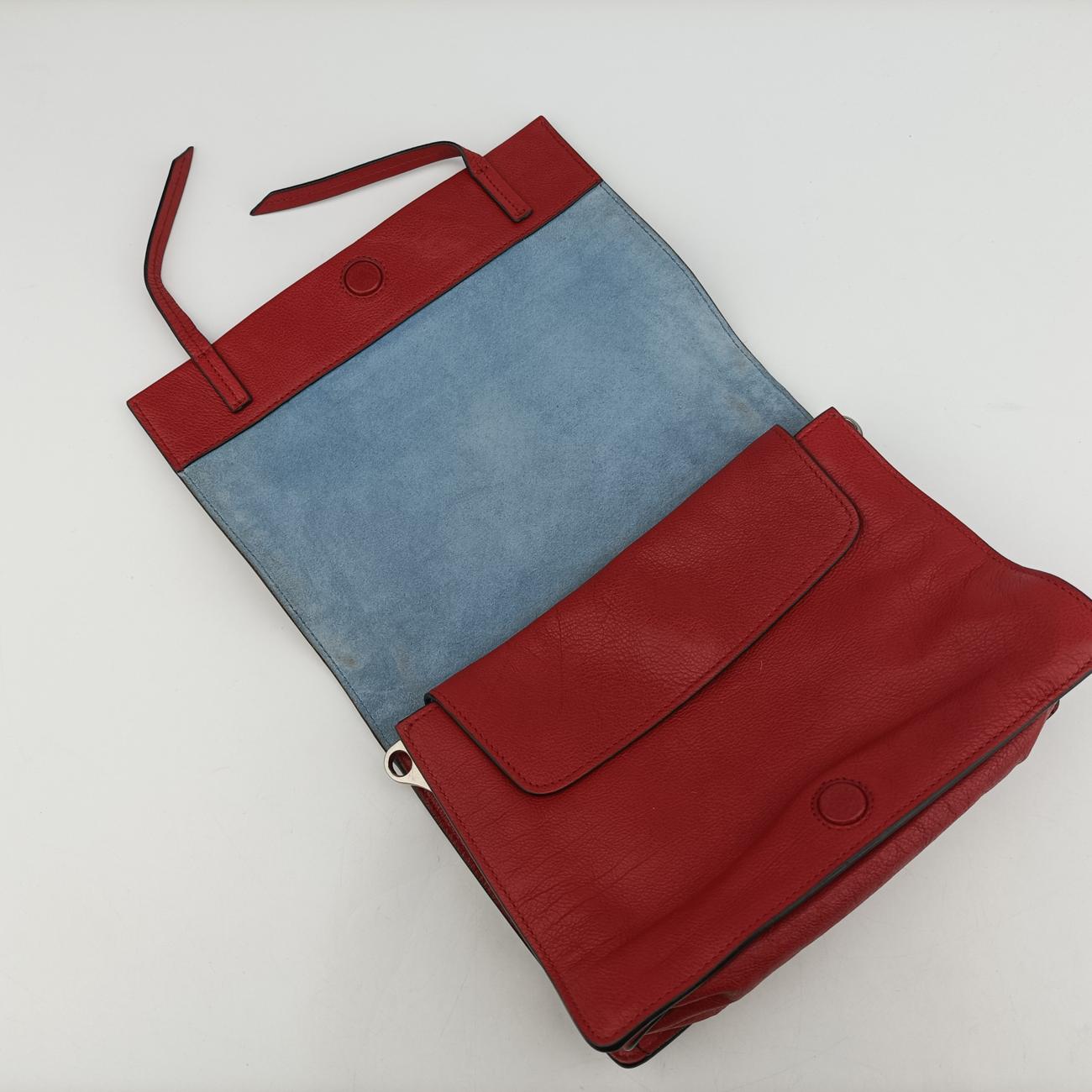 Pre-owned Prada Etiquette Red Leather 1BD082 shoulderbag | stylenewstar