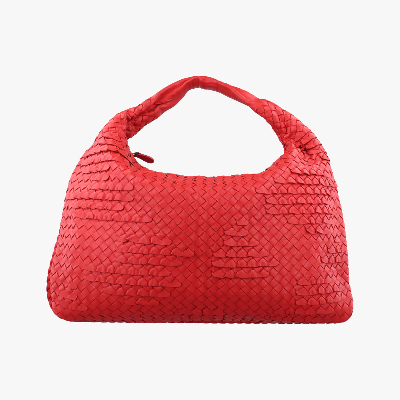 Pre-owned Bottega Veneta Intrecciato Red Leather  shoulderbag | stylenewstar