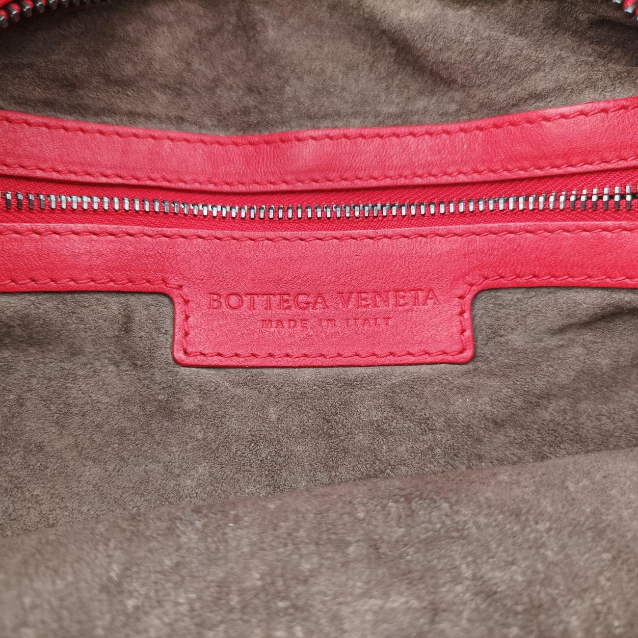 Pre-owned Bottega Veneta Intrecciato Red Leather  shoulderbag | stylenewstar
