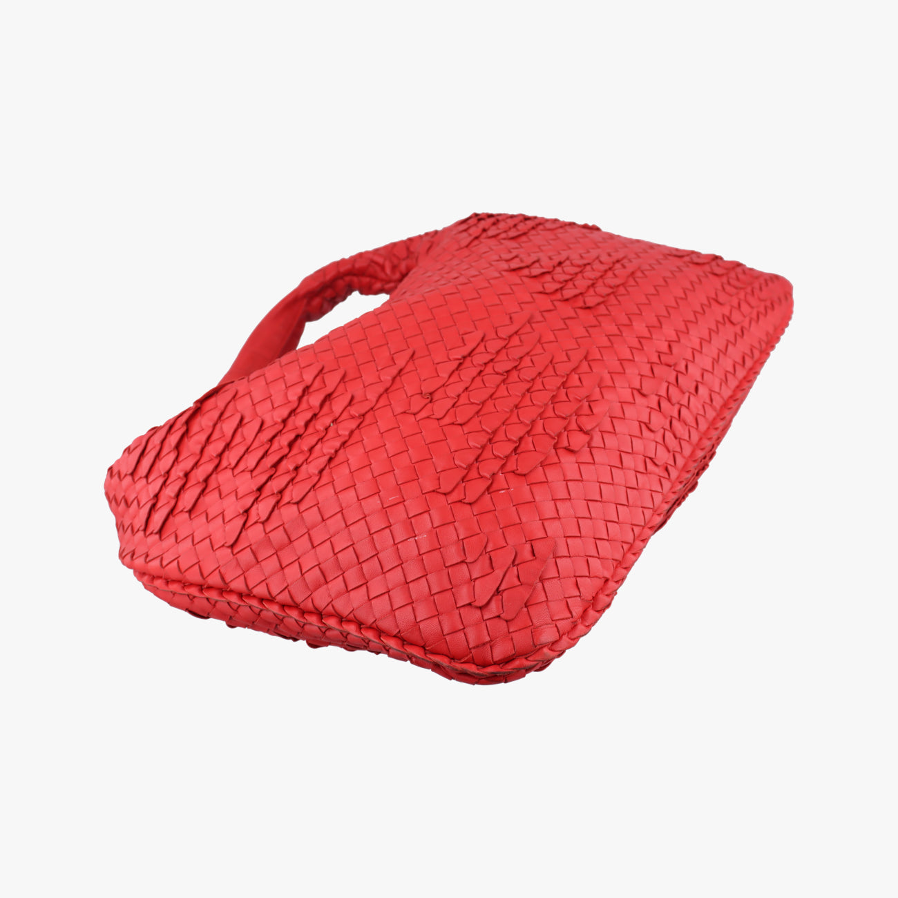 Pre-owned Bottega Veneta Intrecciato Red Leather  shoulderbag | stylenewstar