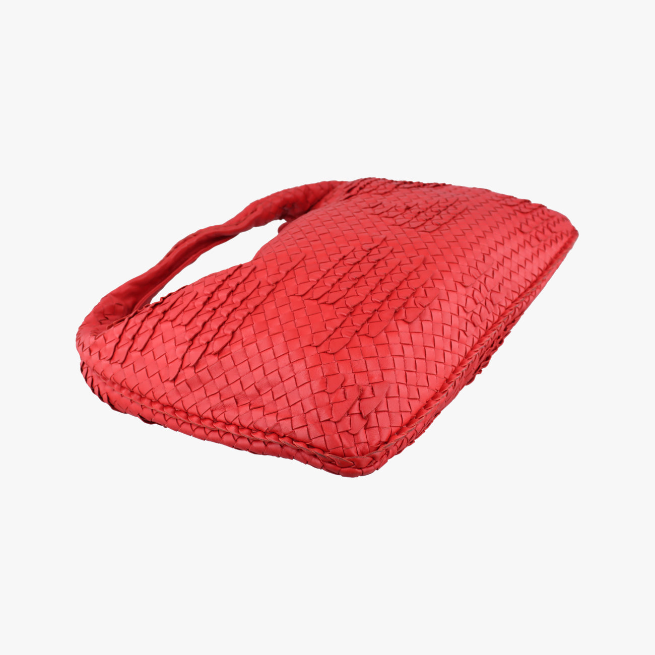Pre-owned Bottega Veneta Intrecciato Red Leather  shoulderbag | stylenewstar