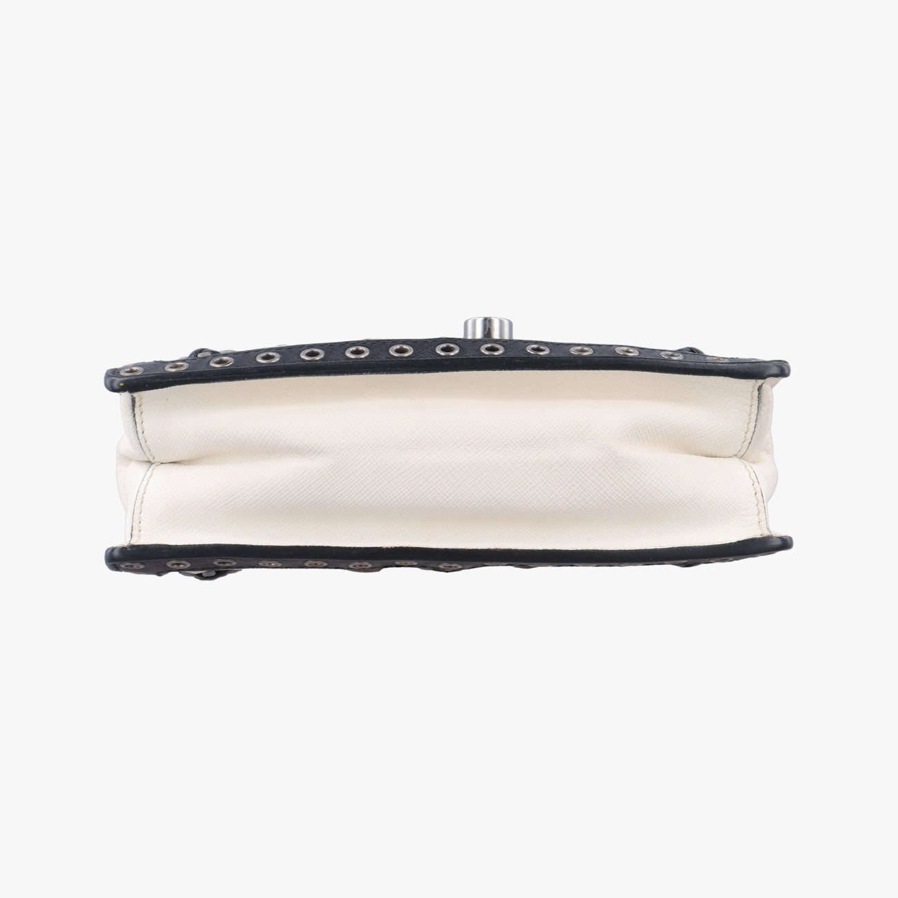 Secondhand Prada Embroidered Sound Black x White x Gray SAFFIANO Leather  shoulderbag | stylenewstar