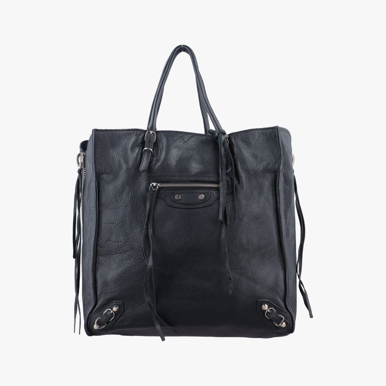 Pre-owned Balenciaga Paper A5 Tote Bag Black Lambskin  handbag | stylenewstar