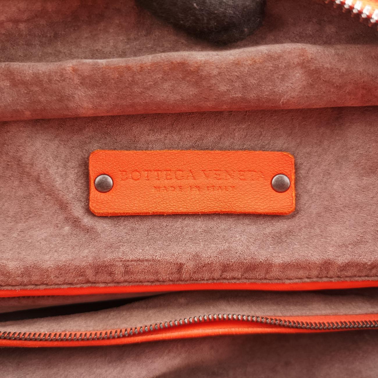 Pre-owned Bottega Veneta Intrecciato Orange lambskin  handbag | stylenewstar