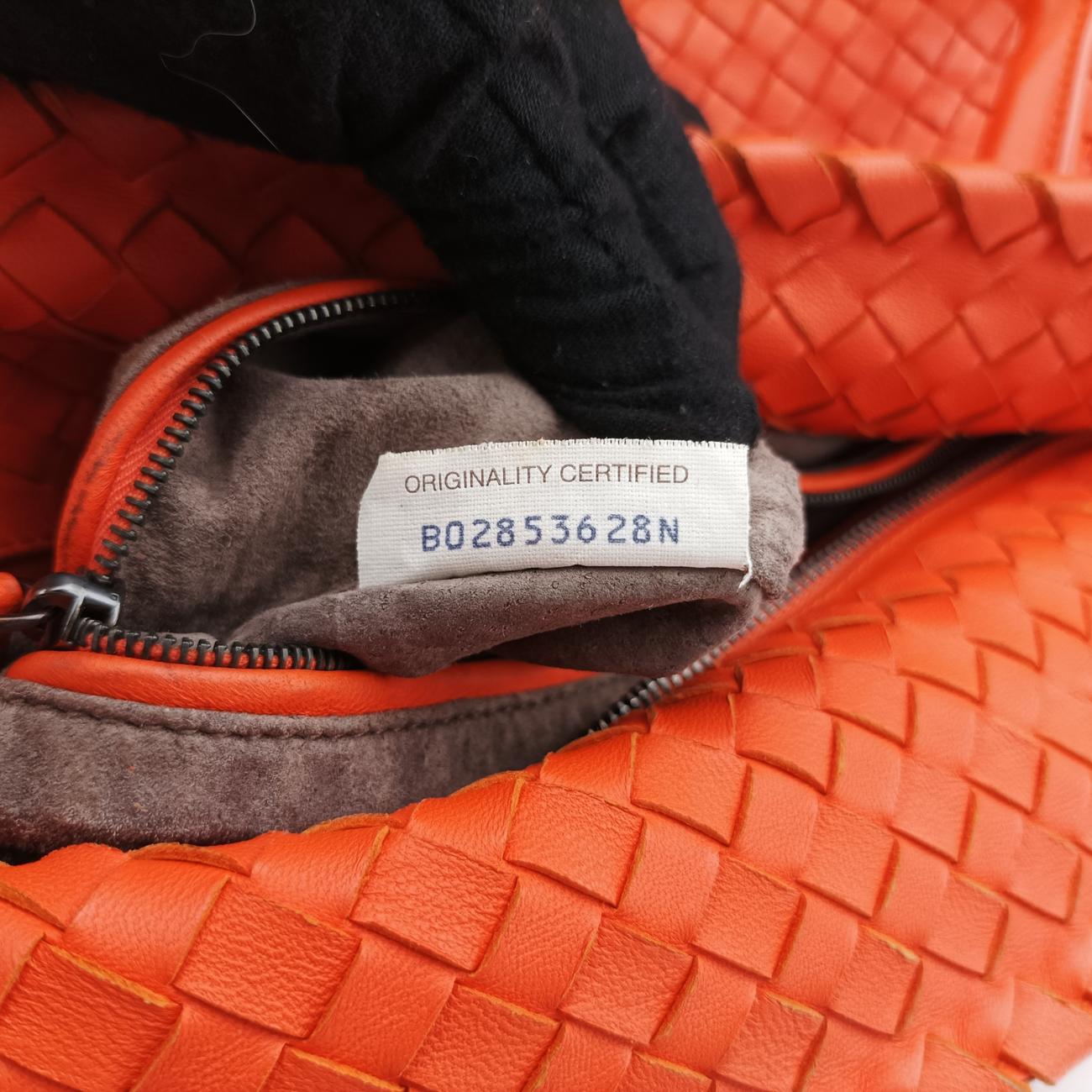 Pre-owned Bottega Veneta Intrecciato Orange lambskin  handbag | stylenewstar