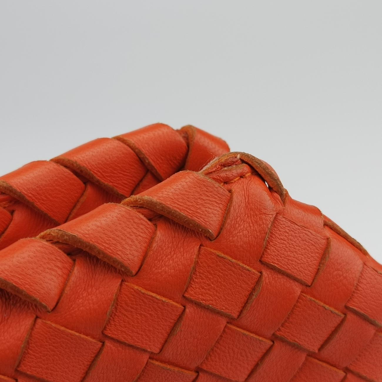 Pre-owned Bottega Veneta Intrecciato Orange lambskin  handbag | stylenewstar