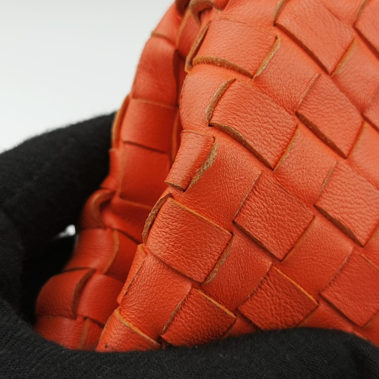 Pre-owned Bottega Veneta Intrecciato Orange lambskin  handbag | stylenewstar