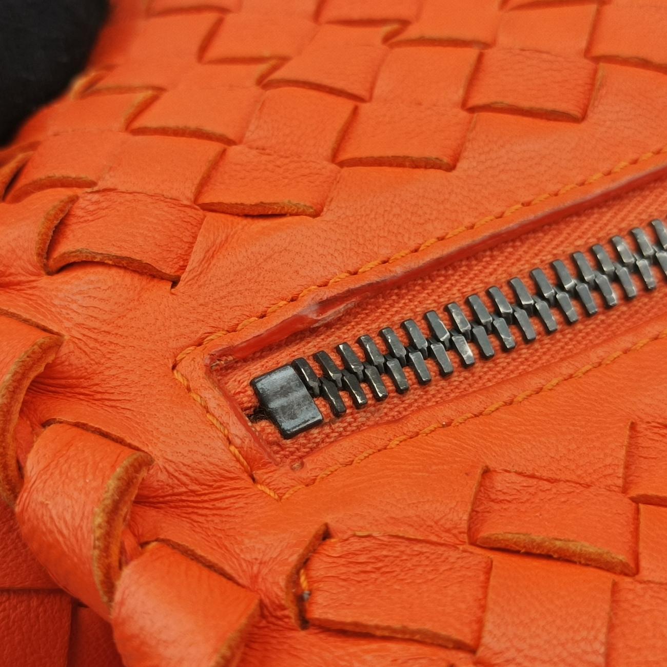 Pre-owned Bottega Veneta Intrecciato Orange lambskin  handbag | stylenewstar