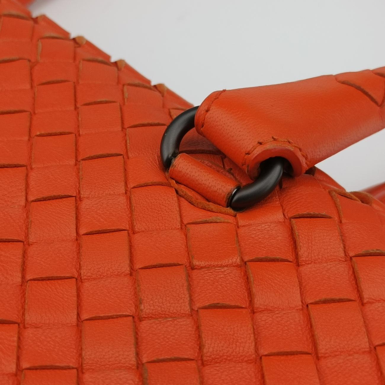 Pre-owned Bottega Veneta Intrecciato Orange lambskin  handbag | stylenewstar