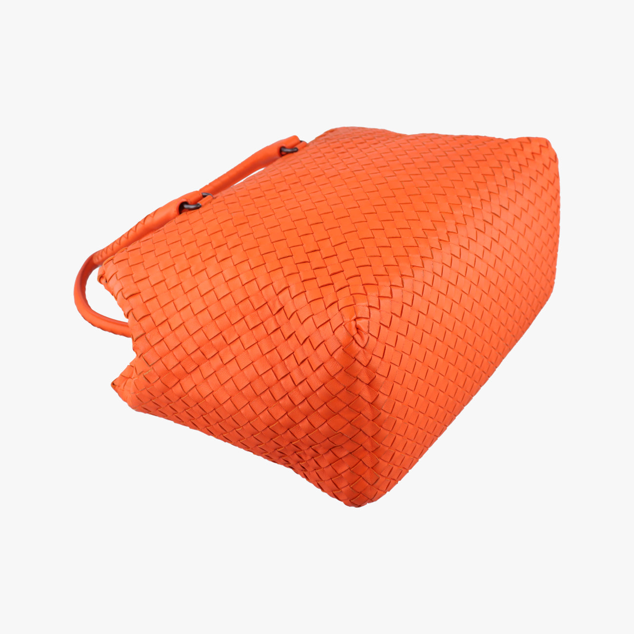 Pre-owned Bottega Veneta Intrecciato Orange lambskin  handbag | stylenewstar