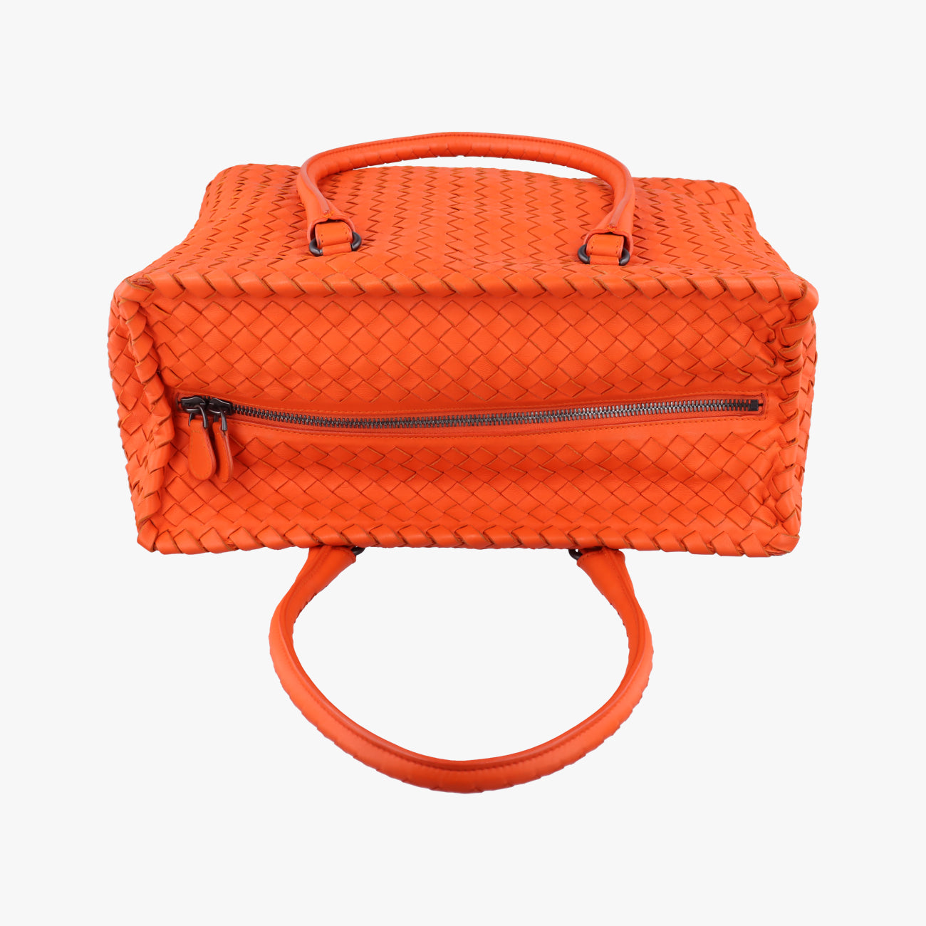 Pre-owned Bottega Veneta Intrecciato Orange lambskin  handbag | stylenewstar