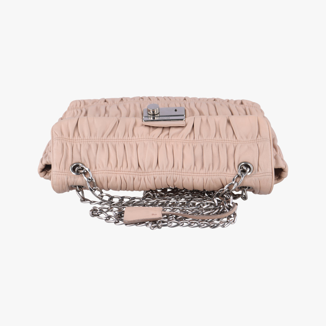 Pre-owned Prada Gaufre Logo Flap Pink Nappa Leather BT0939 shoulderbag | stylenewstar