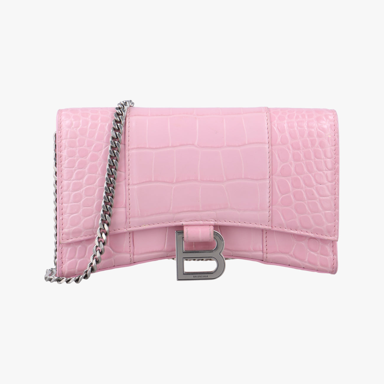Pre-owned Balenciaga Hourglass Pink Leather  shoulderbag | stylenewstar